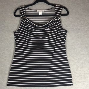 WHITE HOUSE BLACK MARKET Jersey Knit Sleeveless Stretch Top w/Metal Accents